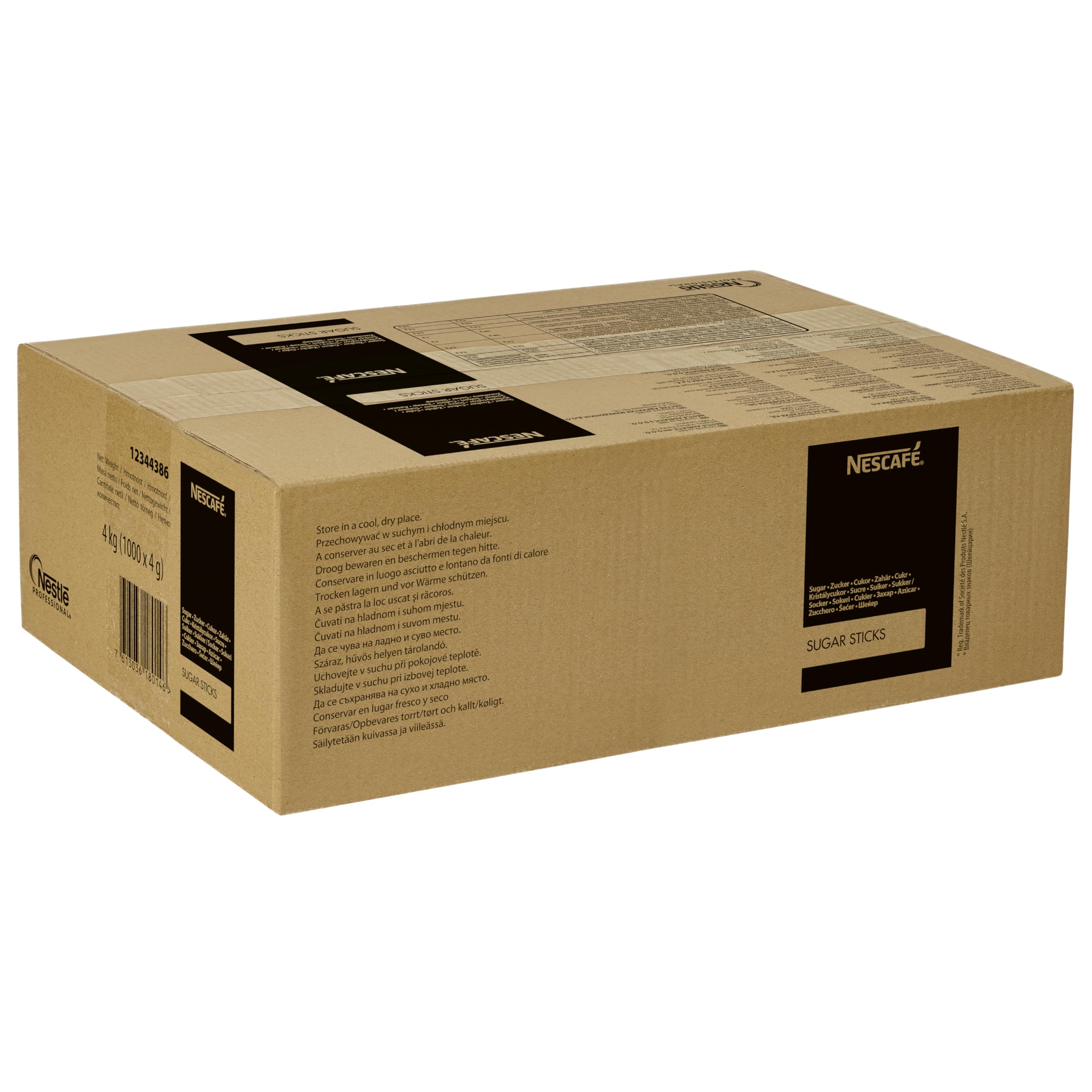 NESCAFÉ Zuckersticks, individuelle Packung, zum Süßen von Kaffee, Tee, heißer Schokolade, Karton mit 1000 Sticks à 4g, 4kg