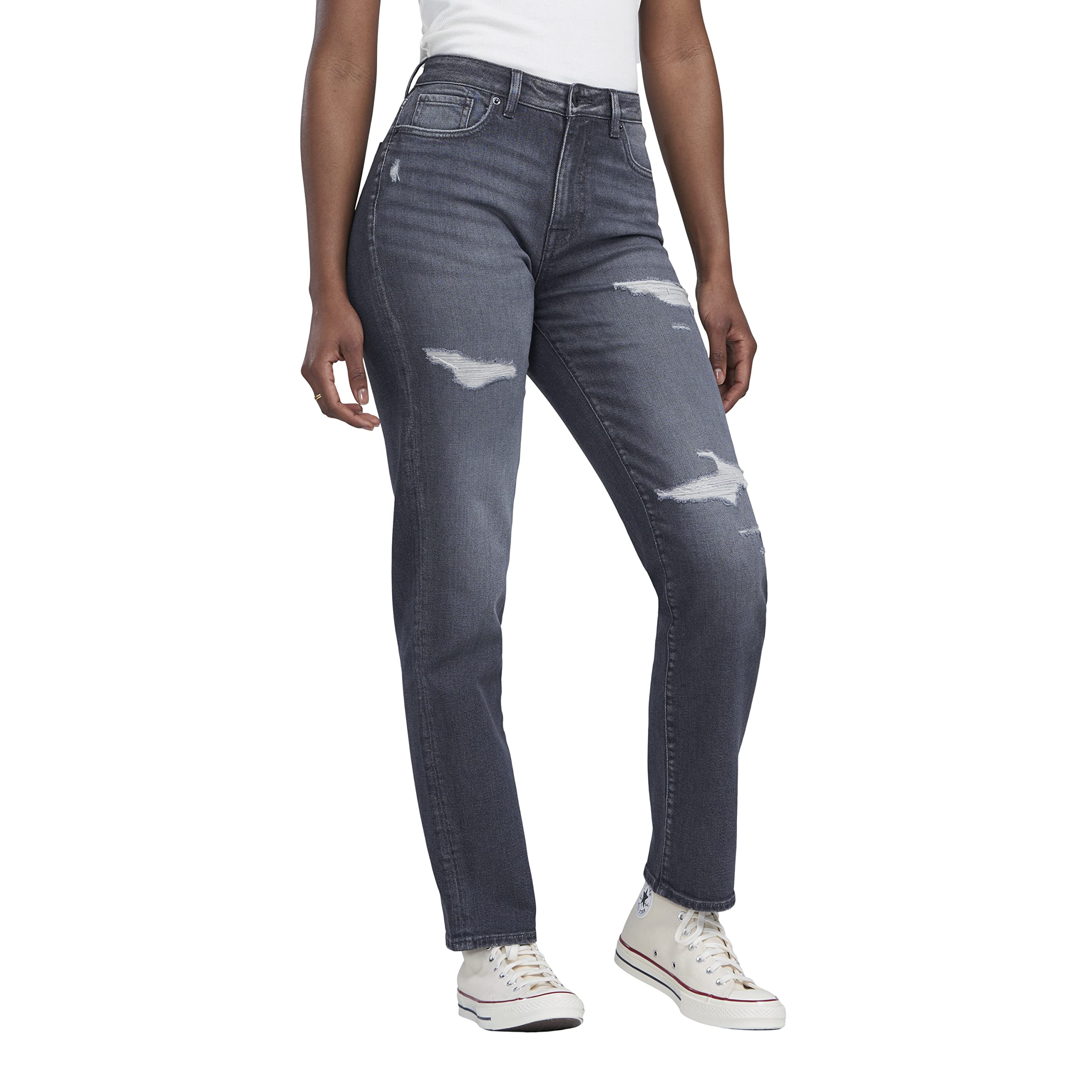 Jean droit Jayden taille haute gris taille 29 pour femme - 3