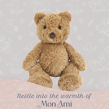 MON AMI Charlie The Bear Plush Toy, 16-Inch Soft Cuddly Stuffed Animal