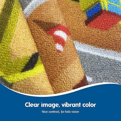 Miniatura 5 de Alfombras de construcción de automóviles para niños, alfombra antideslizante para niños, alfombra de juego de camión de construcción, alfombra de