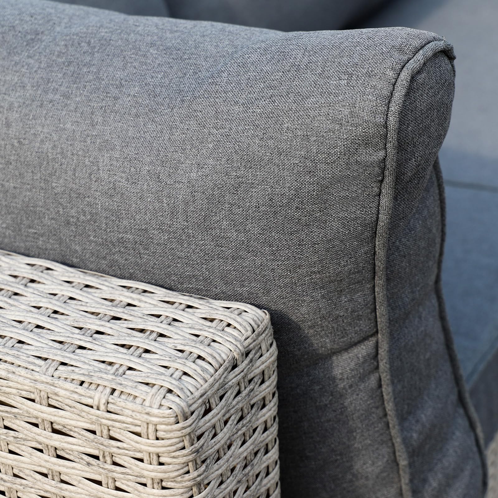 Gartenmöbel Lounge Set| 3-7 Personen viele Modelle| inkl. extra Dicke Kissen | Outdoor Loungemöbel Sitzgruppe Essgruppe Garnitur | Beige/Dunkelgrau