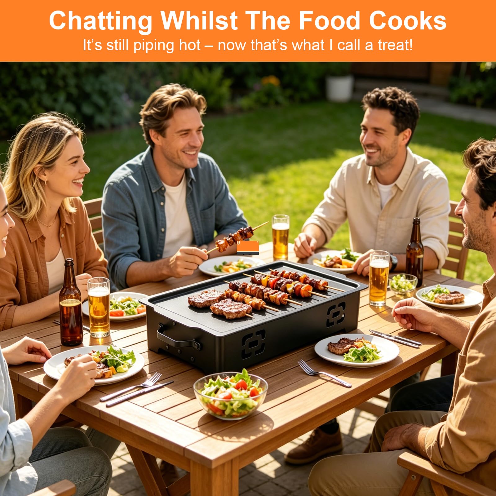 BBQ Warmhalteplatte, Aluminium Grill Heizplatte Antihaft Speisenwärmer Grill Warmhaltebehälter Speisenwärmer Warmhalteplatte Grillgut, Fleischwarmhalter Grill Zubehör für Garten Outdoor(Ohne Kerzen)