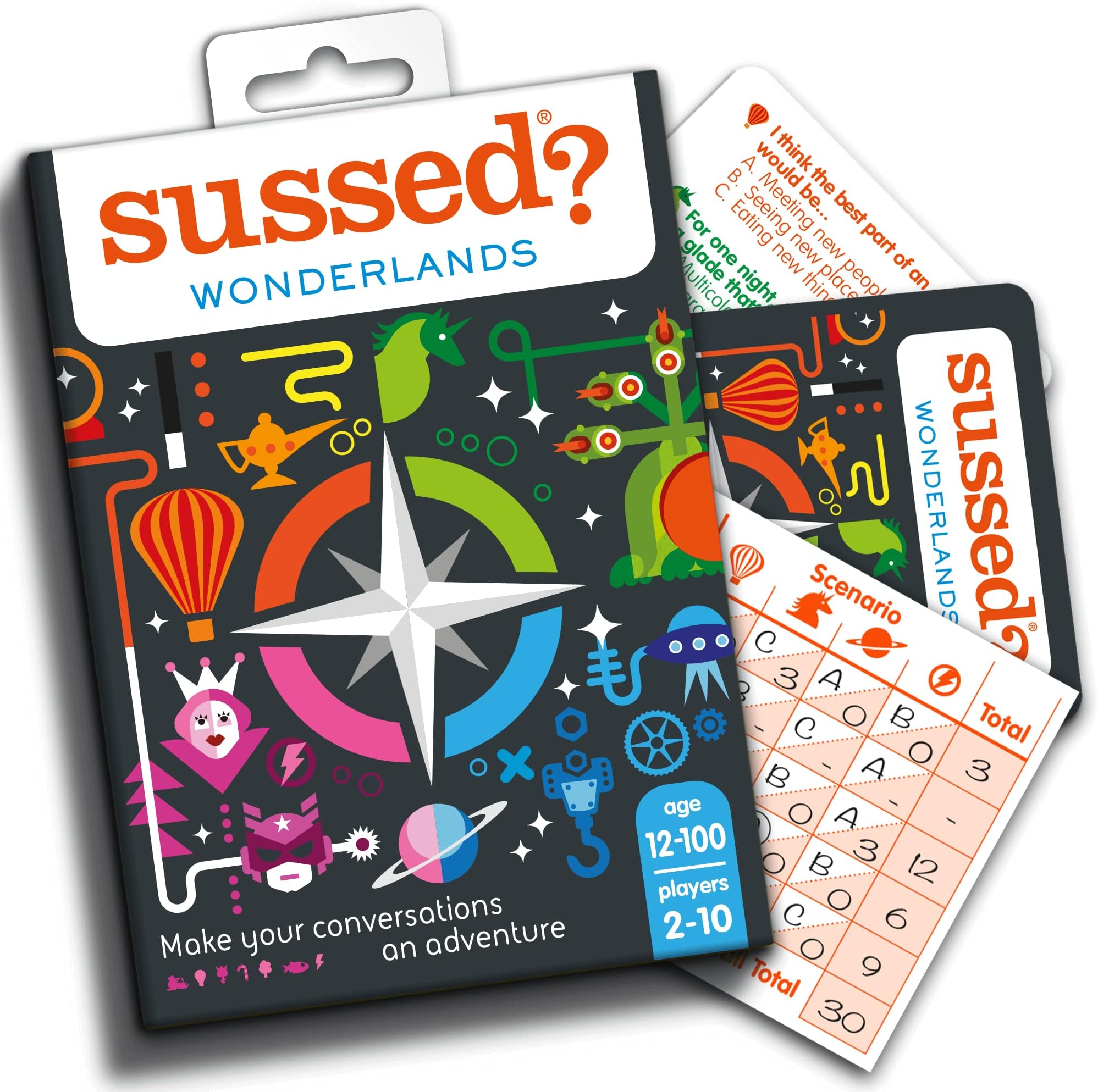 SUSSED Wonderlands (Hilarious Family Friendly Conversation Card Game) (Find Out Who Knows Who Best)