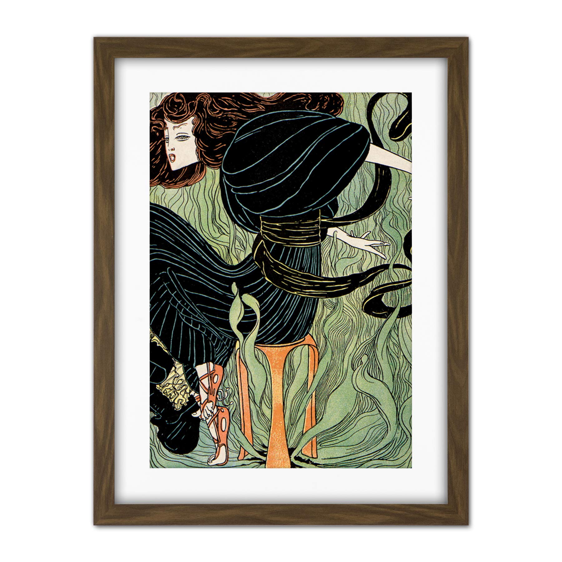 Wee Blue Coo Magazine Cover Jugend Abstract Woman Artwork Framed Wall Art Print 18X24 Inch