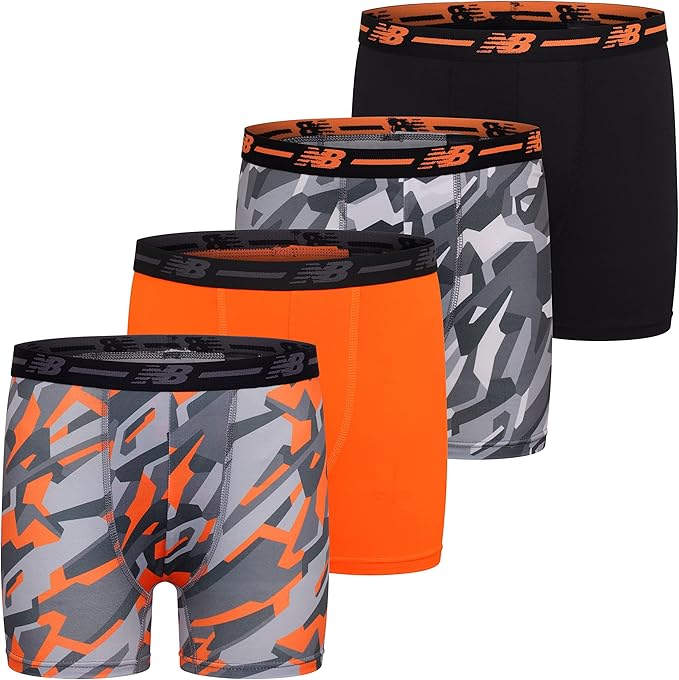 New Balance Boys Boys' Performance Boxer Briefs (4 Pack) Boxer Briefs