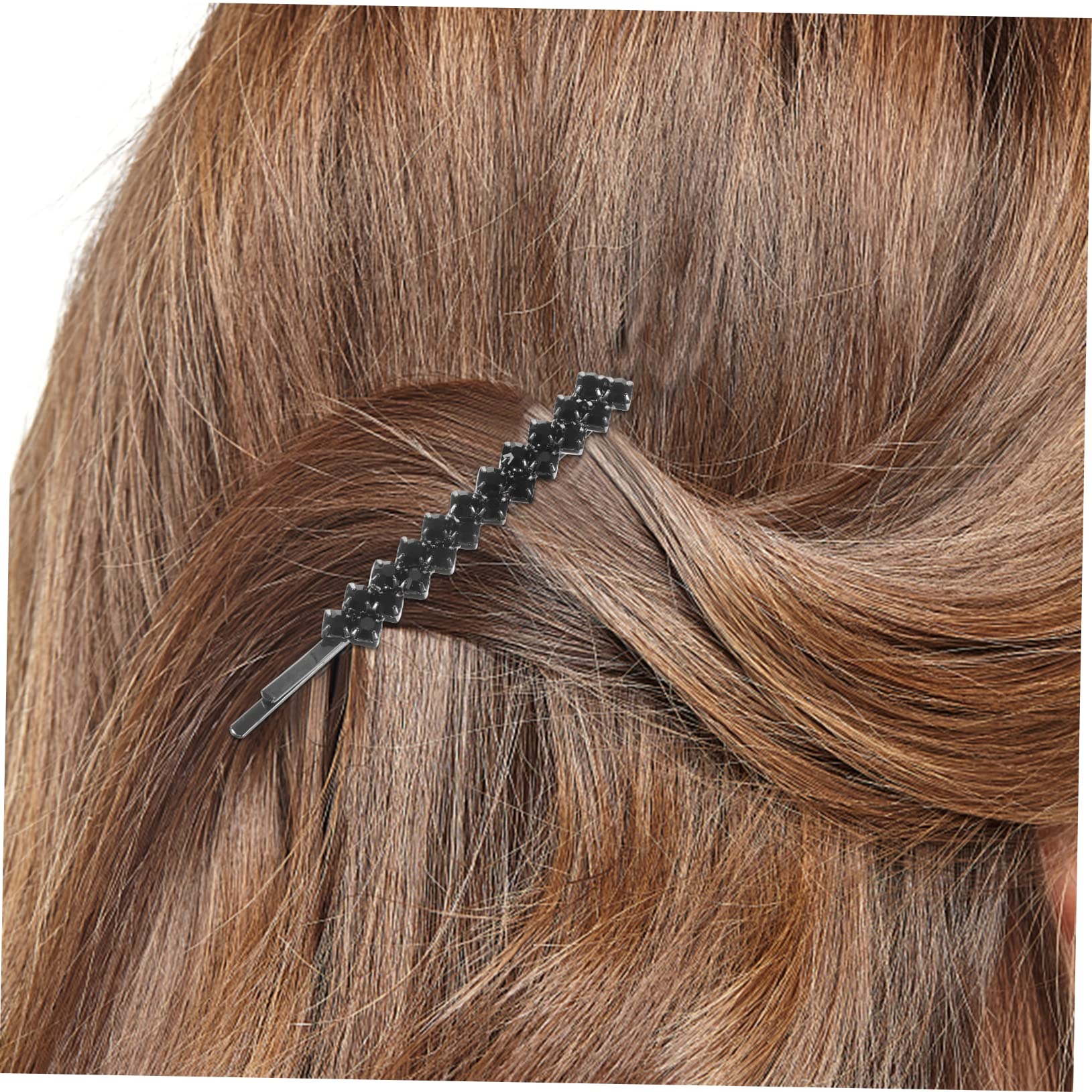FOMIYES 5 Sets Seitliche Haarspangen Mit Strasssteinen Für Frauen Metall-haarspangen Schwarz Glitzernd Bobby 8 Stück * 5
