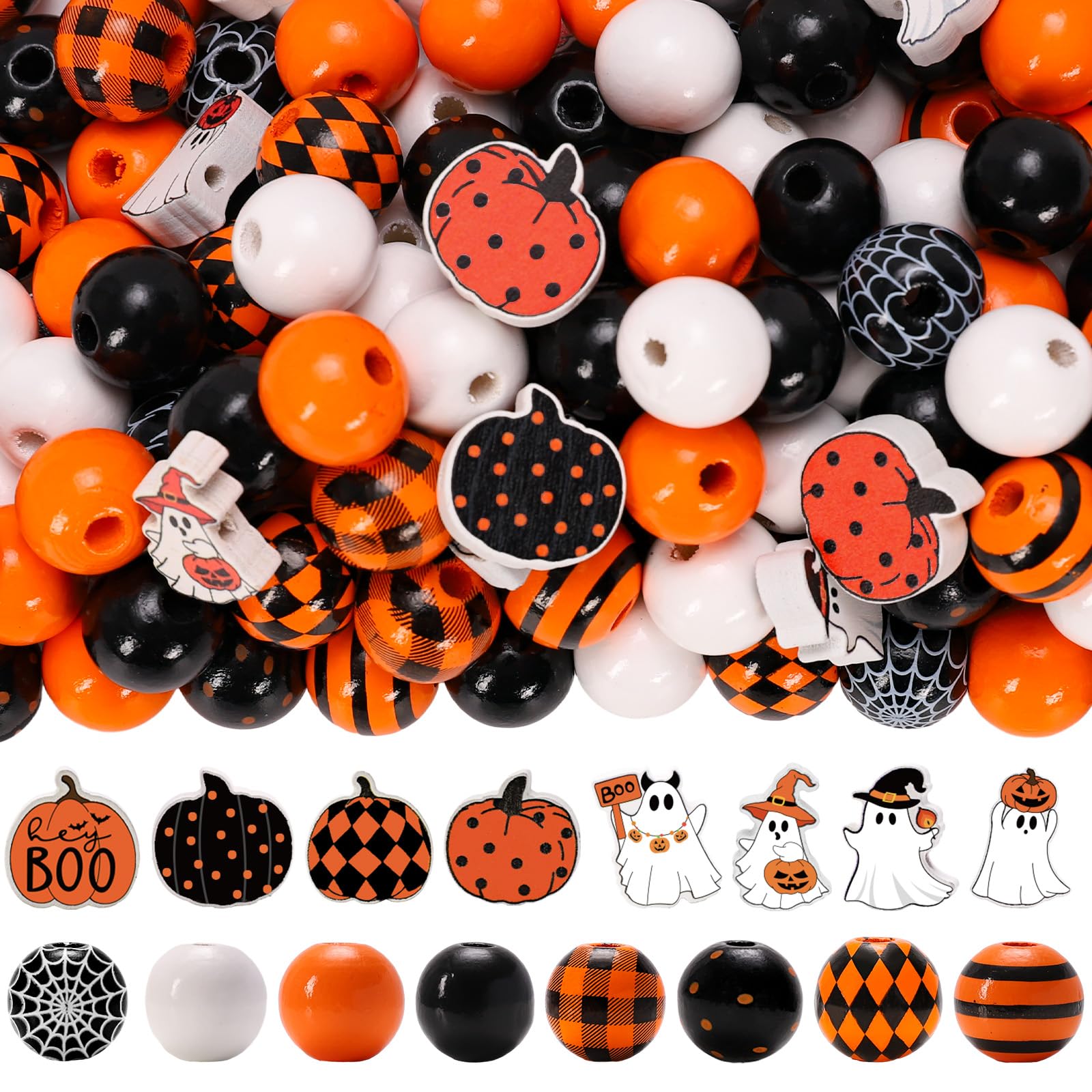 Perles en bois Halloween pour fabriquer des bijoux uniques et décors de table réussis