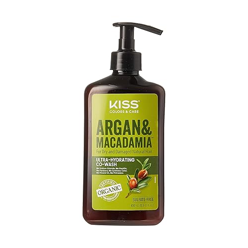KISS Color & Care - CoWash de argán y macadamia para cabello natural seco y dañado (13.5 fl. oz  13.5 fl oz)