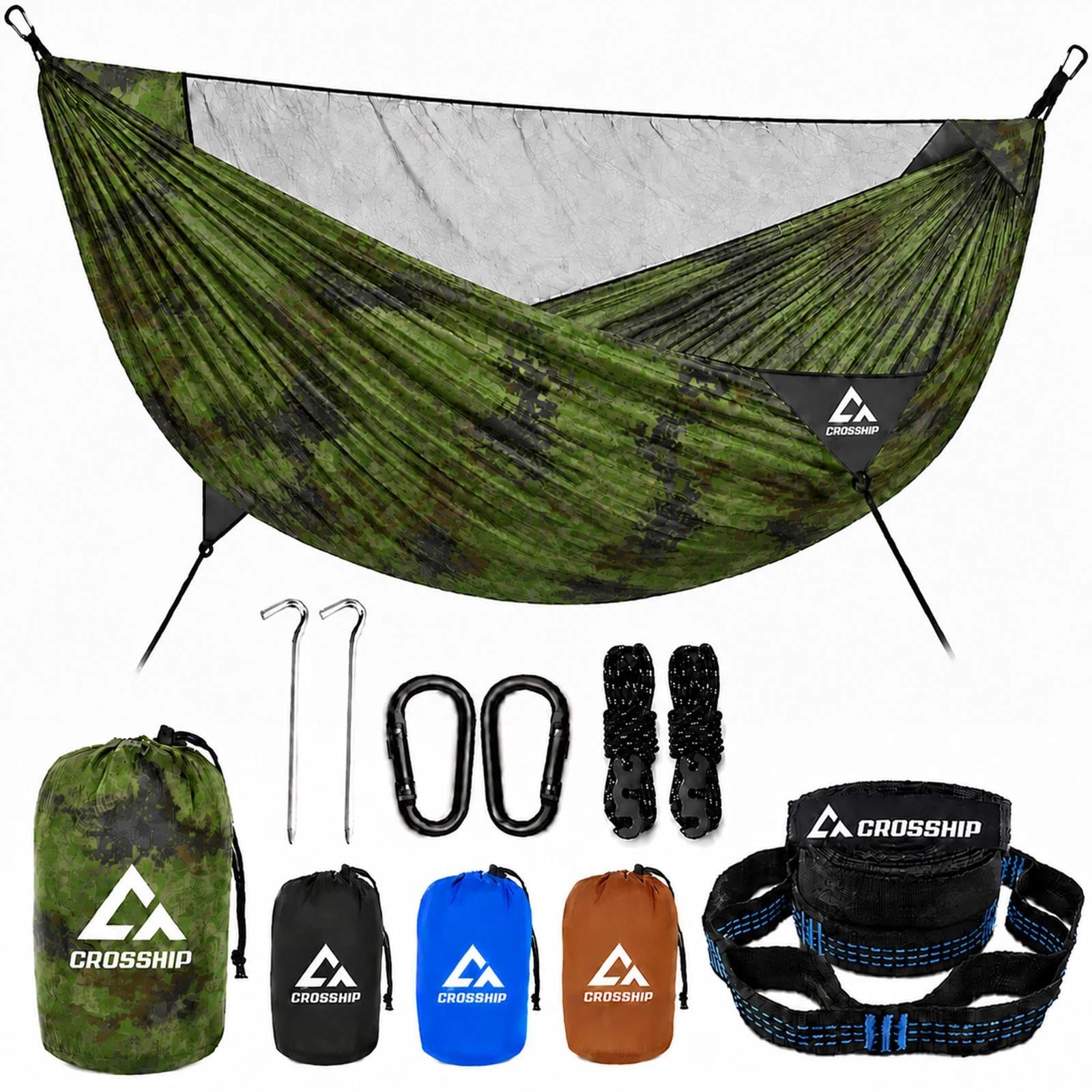 Camping Hammock Outdoor Portable, 2-in-1 Backpacking Hammock(Camo)
