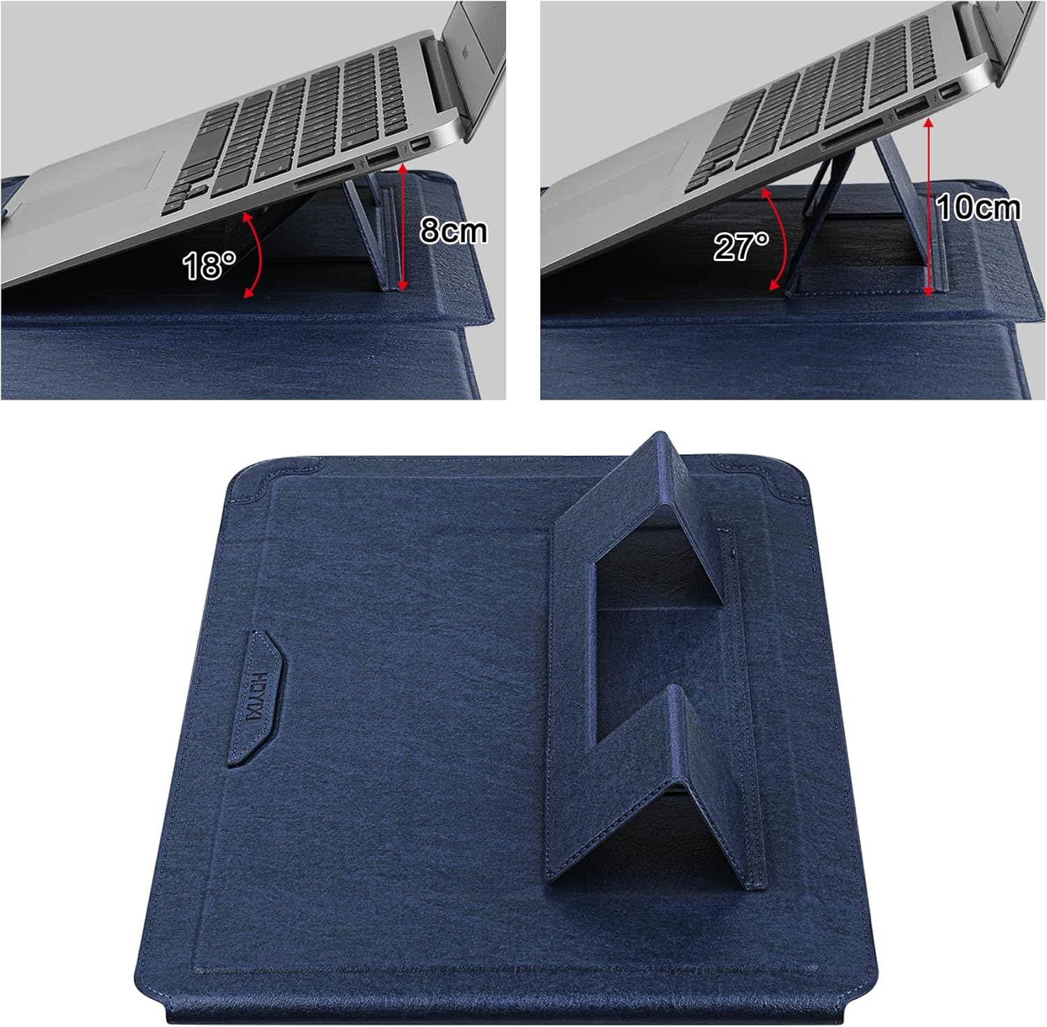 HoYiXi 15.6 16 Inch Laptop Sleeve Case with Stand Feature for MacBook Pro 16 2025 & 2021,ASUS Vivobook 15/MacBook Pro 15/Surface 3/Matebook D15/Galaxy Book Flex,15-16'' Laptop Cover,Blue