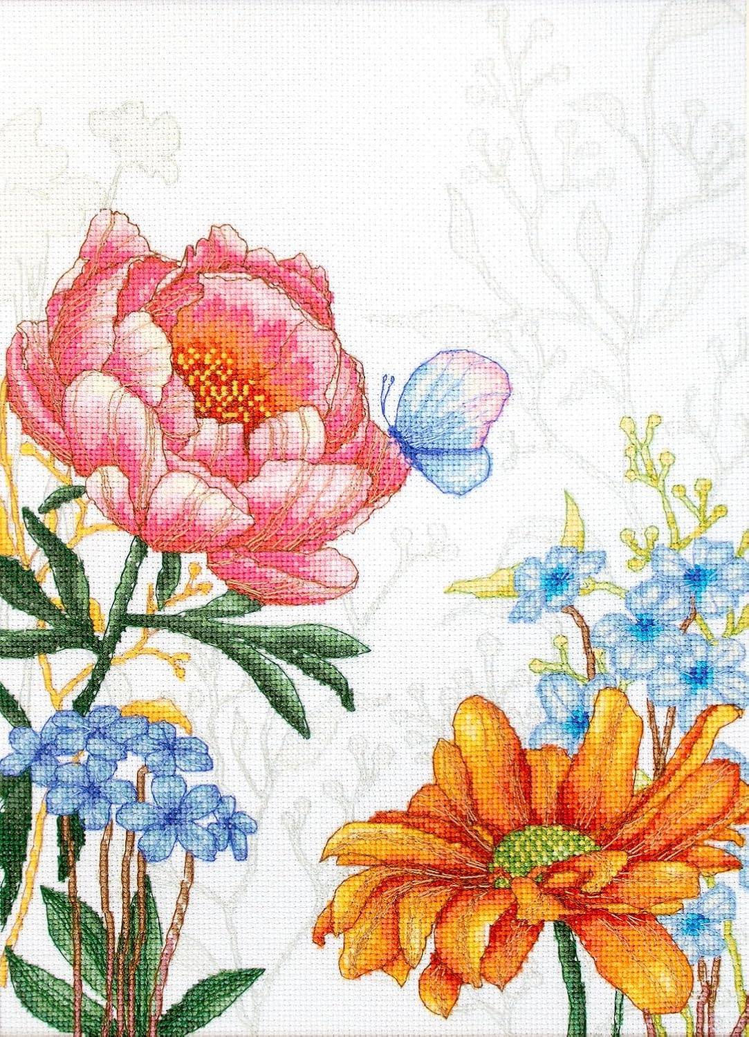 Luca-S Flowers and Butterflies - Cross Stitch Kit