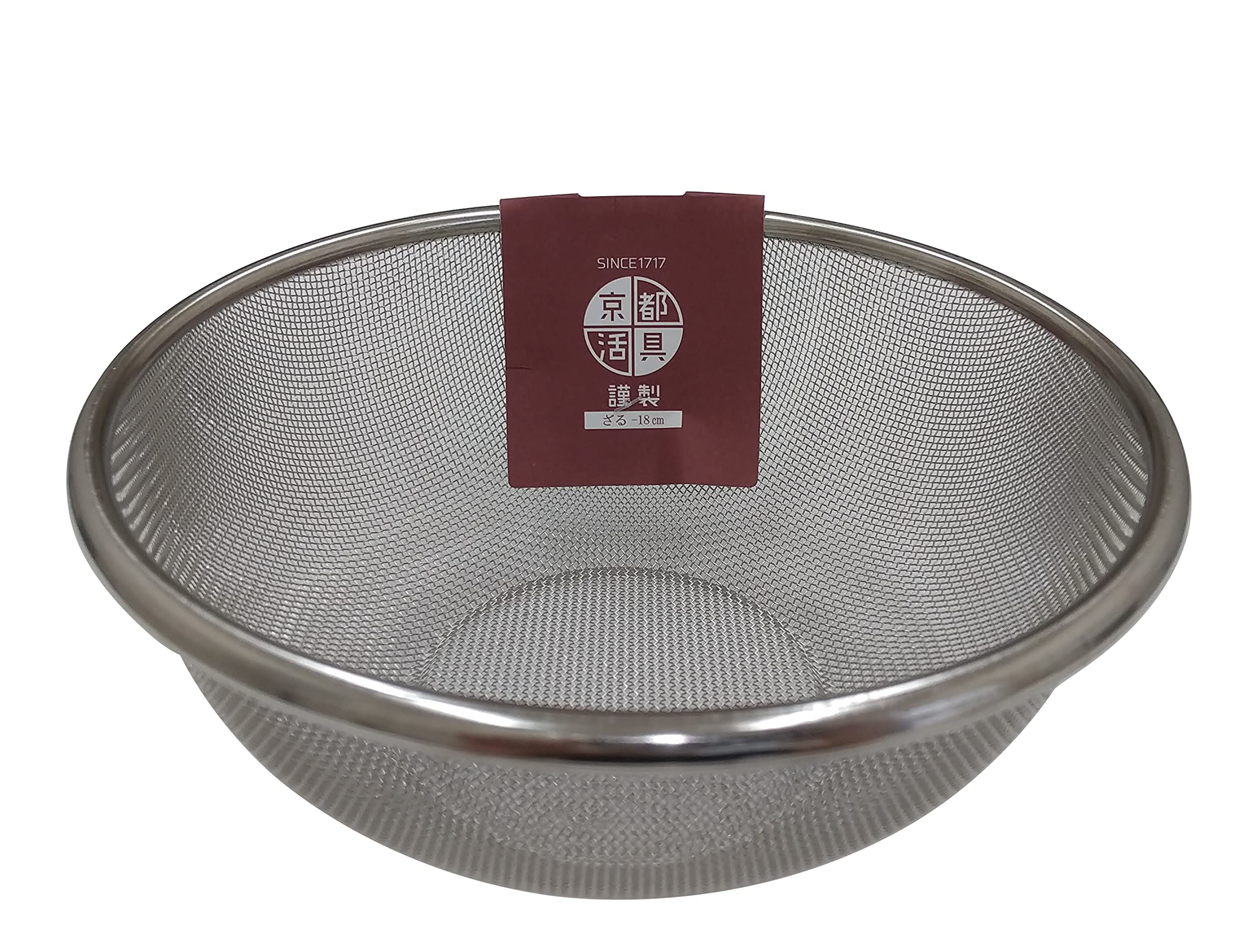 Kyoto Katsugu 4580047177034 Stainless Steel Colander, 7.1 inches (18 cm), Made in Japan, Silver