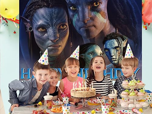 Miniatura 9 de Avatar - Fondo de feliz cumpleaños 5 x 3 pies decoración de fiesta de cumpleaños de avatar pancarta de feliz cumpleaños suministros de fiesta de
