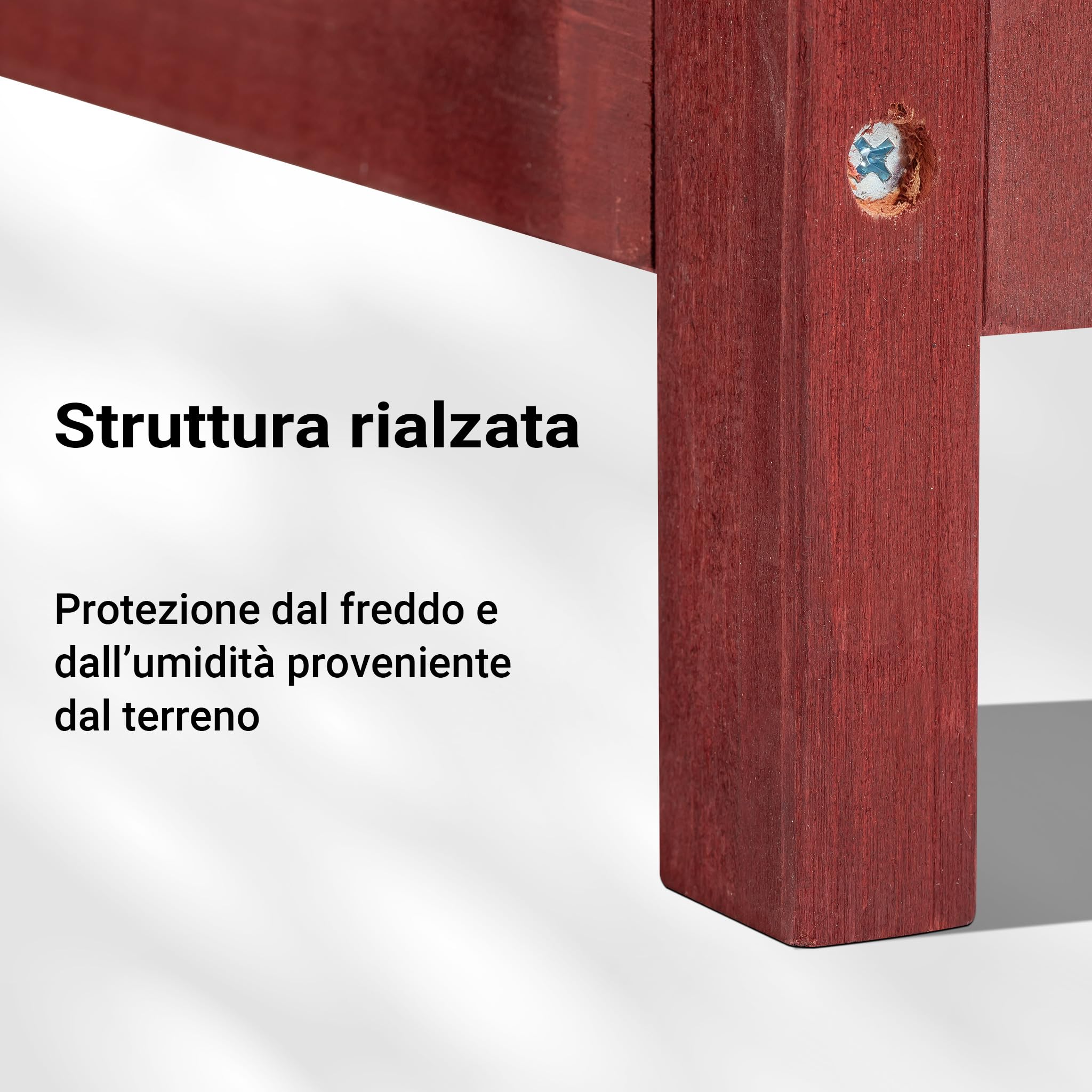 Conigliera a 2 livelli Con scale Pavimento estraibile In legno Rosso-bianco Stalla