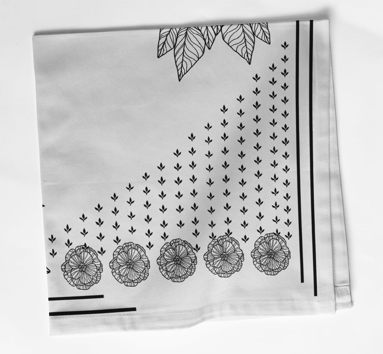 Designer Cotton Twill Floral Print Napkins - Set of 12, 20-Inch, Durable & Absorbent Reusable Cloth Napkins for Dining, Parties, and Home Decor - Machine Washable
