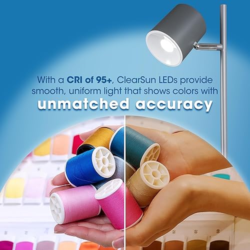 Miniatura 4 de OttLite Lámpara de escritorio LED con cargador inalámbrico, buena limpieza, luz de libro moderna, luz de lectura, ajustable, regulable, diseñada