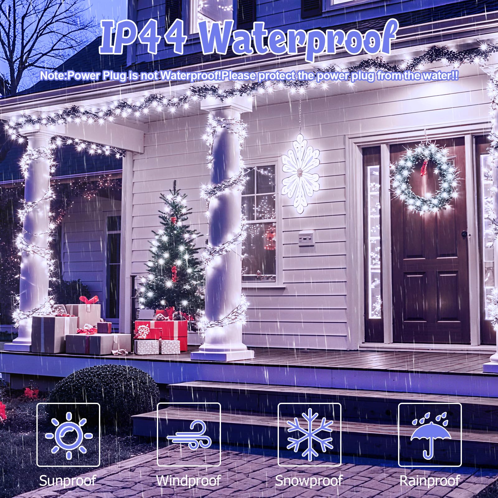 Lincentra Christmas Lights Outdoor Decorations, 40M 400LED Mains Powered Christmas Tree Fairy Lights with 6H Timer - Image 3