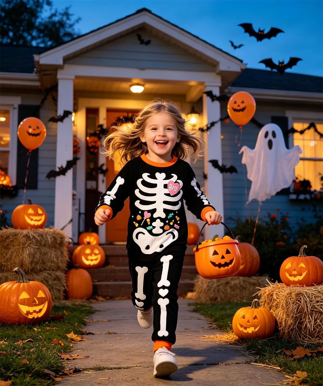 Tkria Kids Pajamas for Boys Skeleton Glow-in-The-Dark Cotton Sleepwear Toddler Clothes Halloween Outfit Size 1-7T… image 2