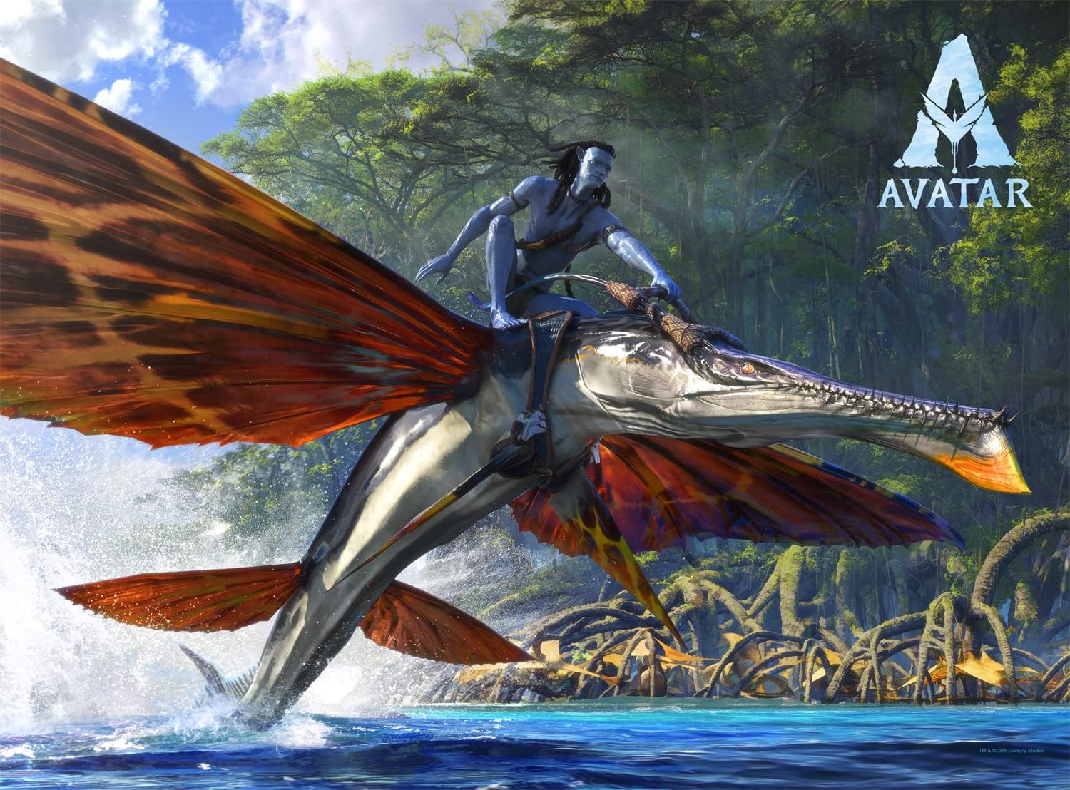 Buffalo Games - Avatar 2 – Avatar – Skimwing Rider – Puzzle de 1000 pièces pour Adultes – Puzzle Stimulant Parfait pour Les soirées de Jeu – La Taille finie est de 68 x 50 cm