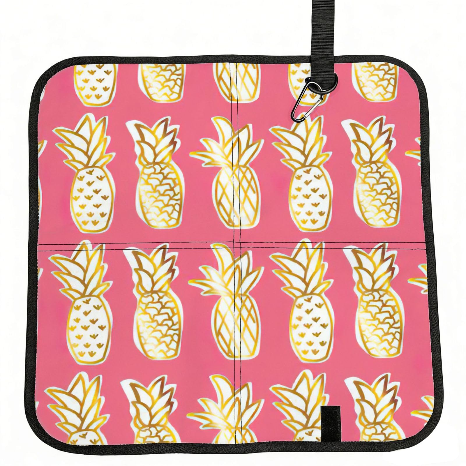 NImongt Pineapple Print Portable Chair Pad Foldable Seat Cushion Outdoor Seating Office Picnic Camping