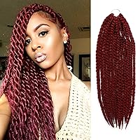 Vista 33 de AU-THEN-TIC Jumbo Senegalese Twist Crochet Hair, 12 pulgadas, paquete de 6, extensiones sintéticas para estilos Habana y Mambo Twist, (azul)