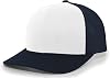 Pacific Headwear Standard Trucker Snapback Cap – Classic Mesh Breathable, Structured Fit & Adjustable Sports Hat, WhiteNavy