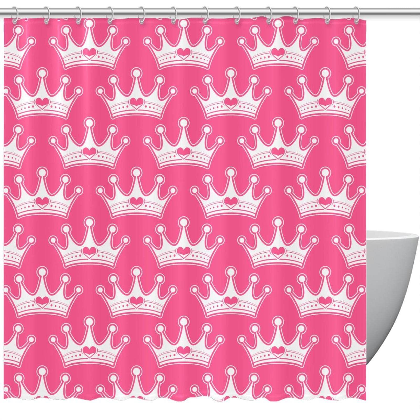 Rideau de douche étanche rose pour créer une salle de bain romantique