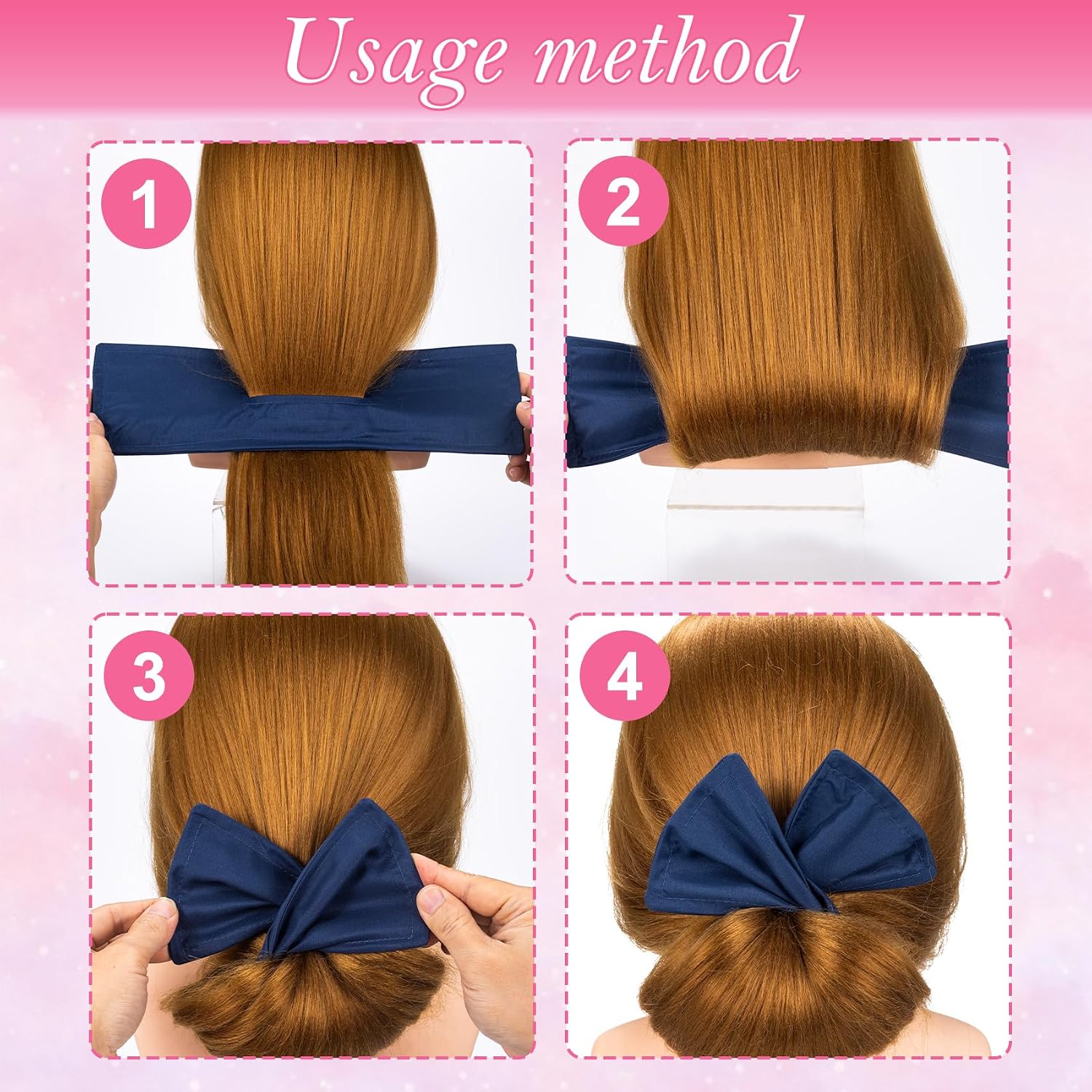 Pndeyo 6pcs Deft Hair Bun Makers for Women, Non-Slip Hair Bun Updo Shapers, Cotton Lazy Hair Curl Bow Hair Accessories for Thin Thick Long Short Curly Straight Hair- 6 Colors