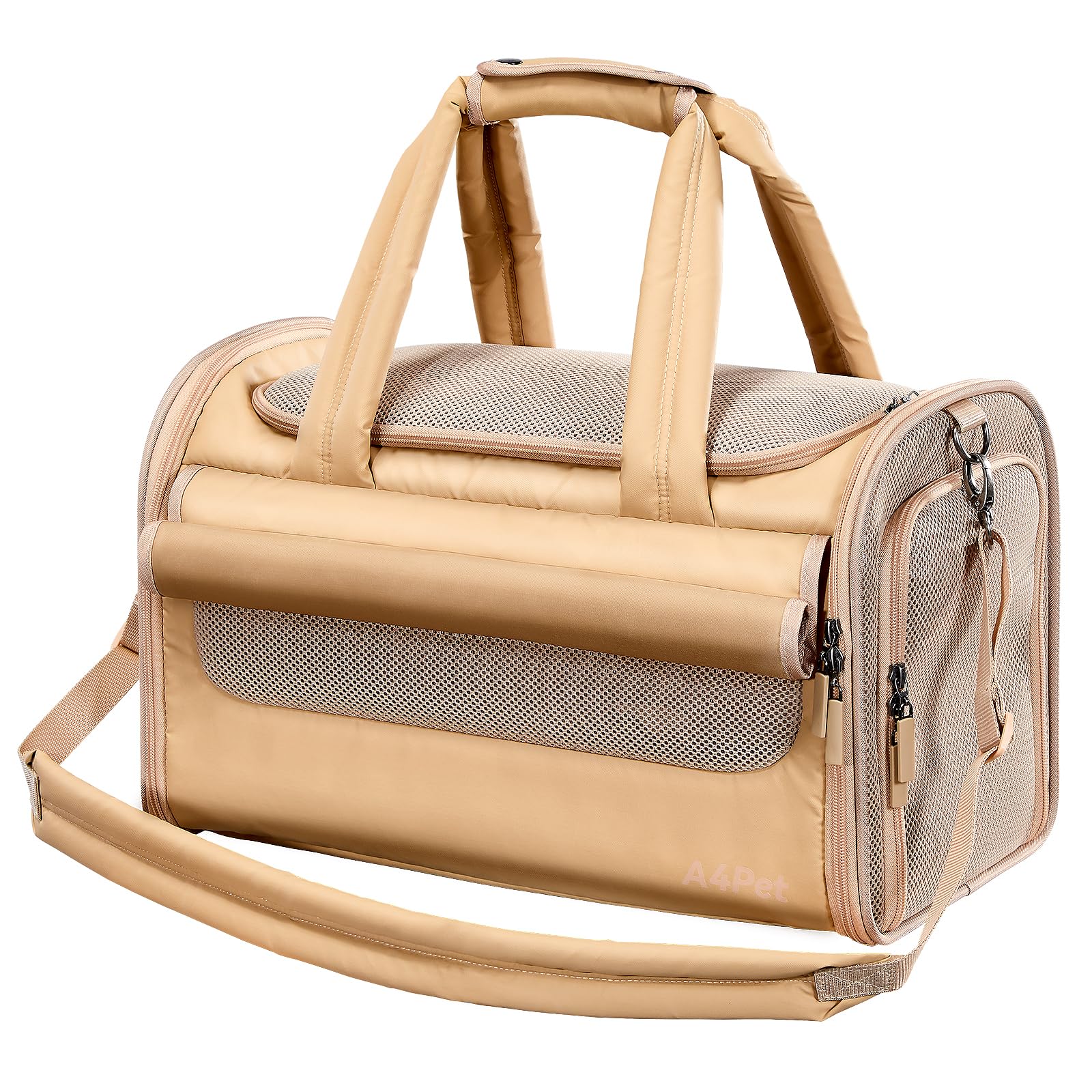 Airline Approved Cat Carrier for Cats and Small Dogs -Travel Pet Carriers with Patent Car Buckles, Foldable