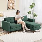 HOMCOM Sectional Sofa with Changeable Chaise Lounge, 3 Seat L-Shaped Sofa with Spring Cushion, Steel Frame, Corduroy Upholstered Couch for Living Room, Small Space, Dark Grey