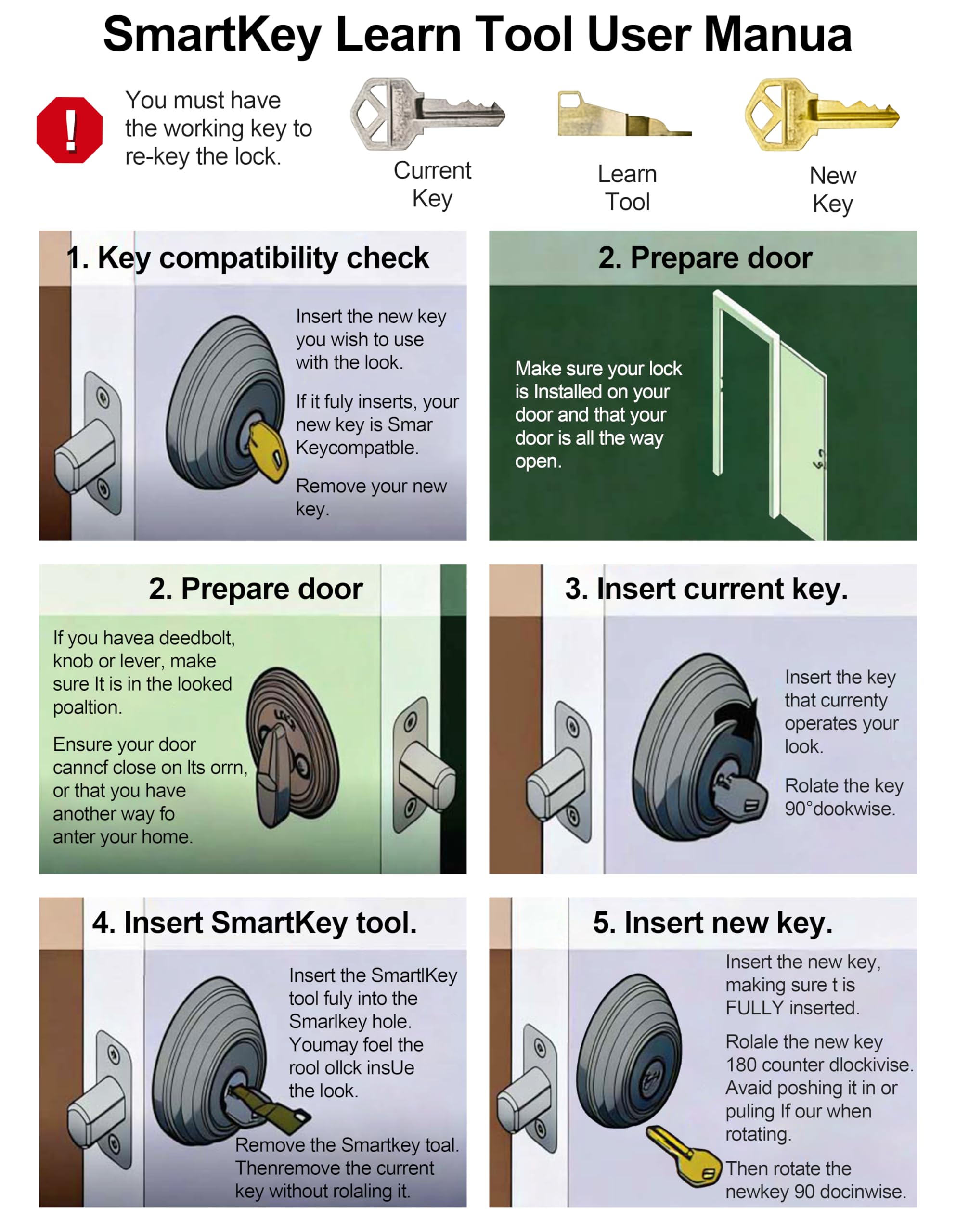 2-pak SmartKey Learning Tool for Kwikset - Stalowe narzędzie do ponownego klucza do zamków włączonych SmartKey (83282-003, 83283)