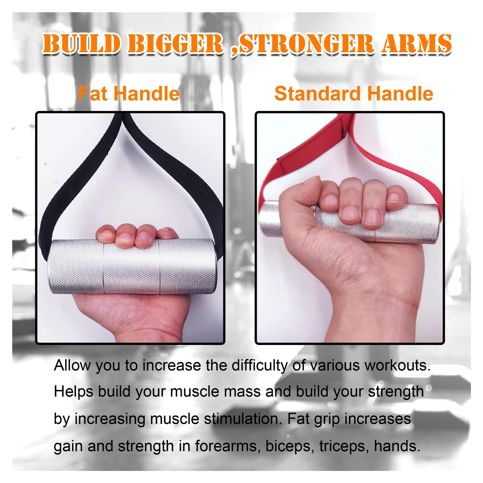 Heavy Grip Exercise Metal Handles for Home Gym Cable Machine Attachment Arm Wrestling Training Fitness Equipment Maniglie da Palestra (Color : 1pair)