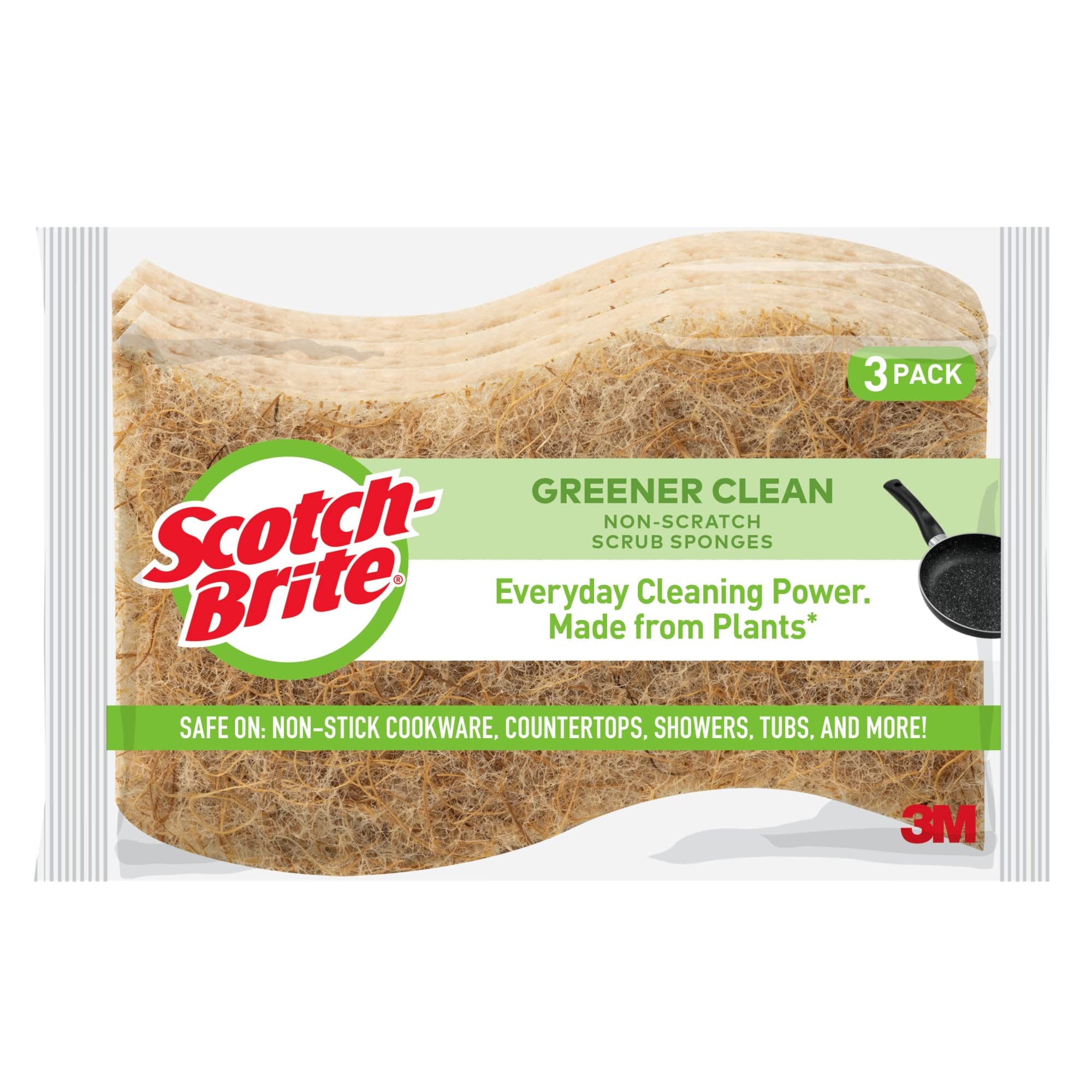 Greener Clean Non-Scratch Scrub Sponge 4 1/2 x 2 8/10 3/Pack