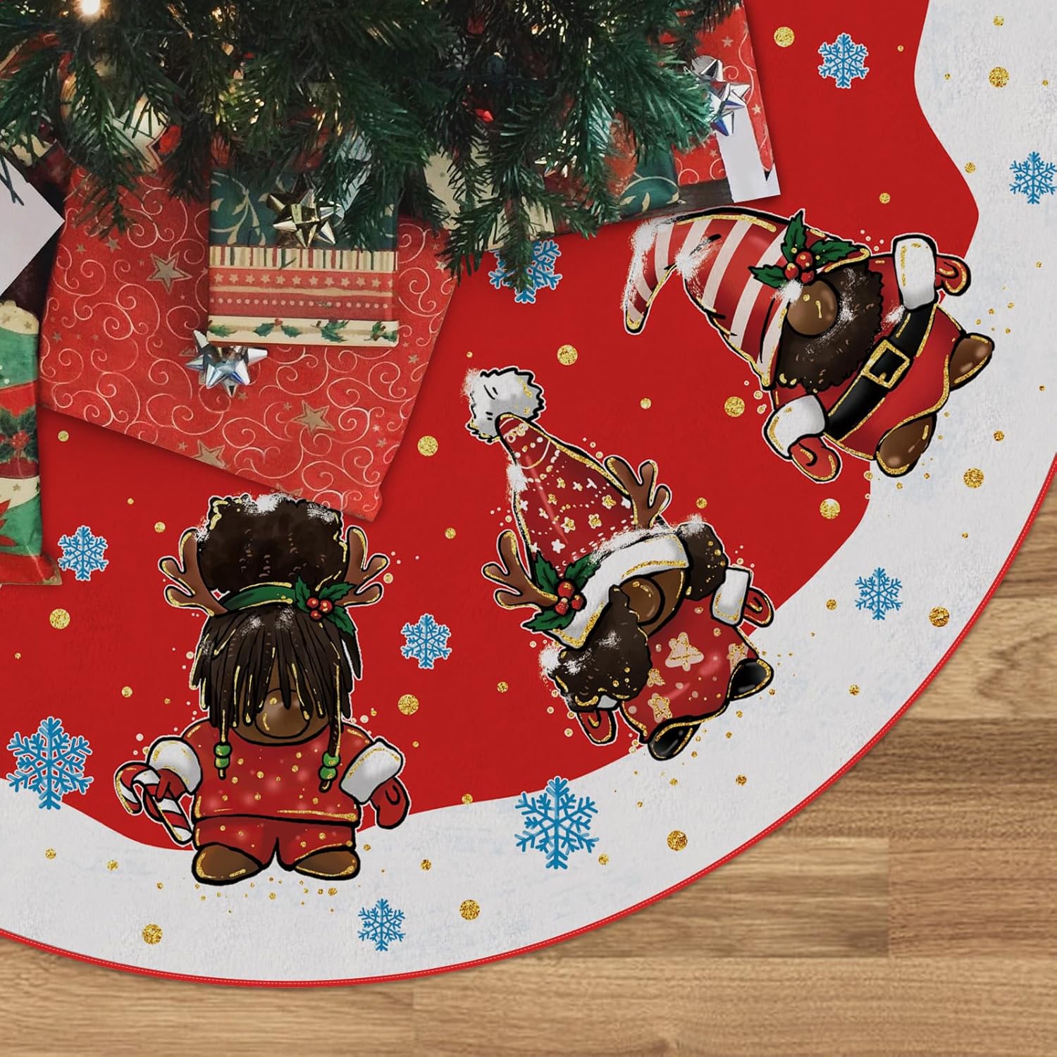 Christmas Tree Skirt Red and White Tree Skirt African