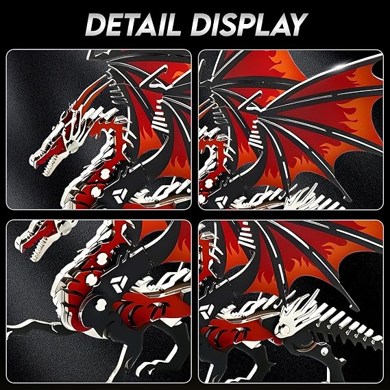 3D Metal Model Kits, Mechanical Fire Breathing Dragon 3D Puzzles