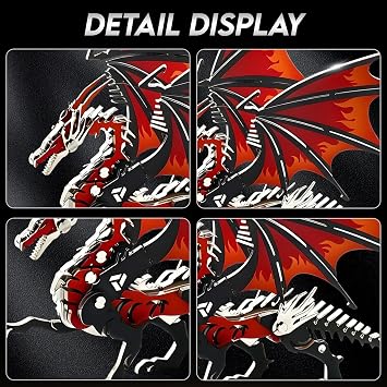 3D Metal Model Kits, Mechanical Fire Breathing Dragon 3D Puzzles