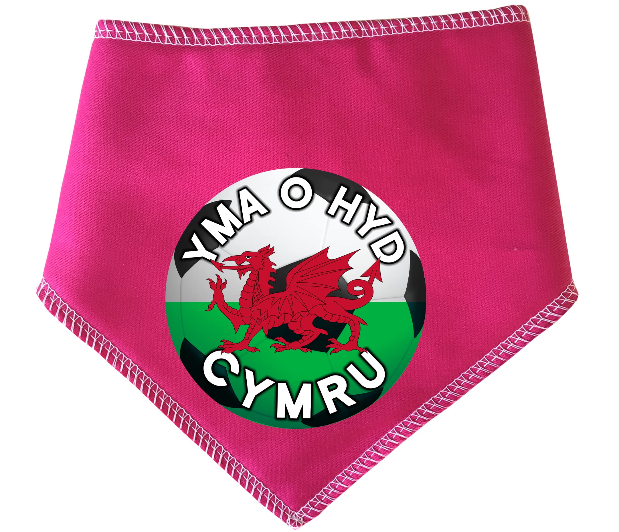 Spoilt Rotten Pets Pink S4 'YMA O HYD' We Are Still Here Red Dragon Cymru Wales Welsh Supporter World Cup Football (Pink, S4 Large Dogs Newfies, GSD & Chow Chow)
