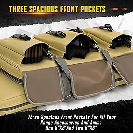 DULCE DOM 42 inch Double Rifle Case Soft Bag Gun Case, Perfect for Rifle Pistol Firearm Storage and Transportation, All Around Shooting Range Tactical Rifle Backpack, Indoor Outdoor