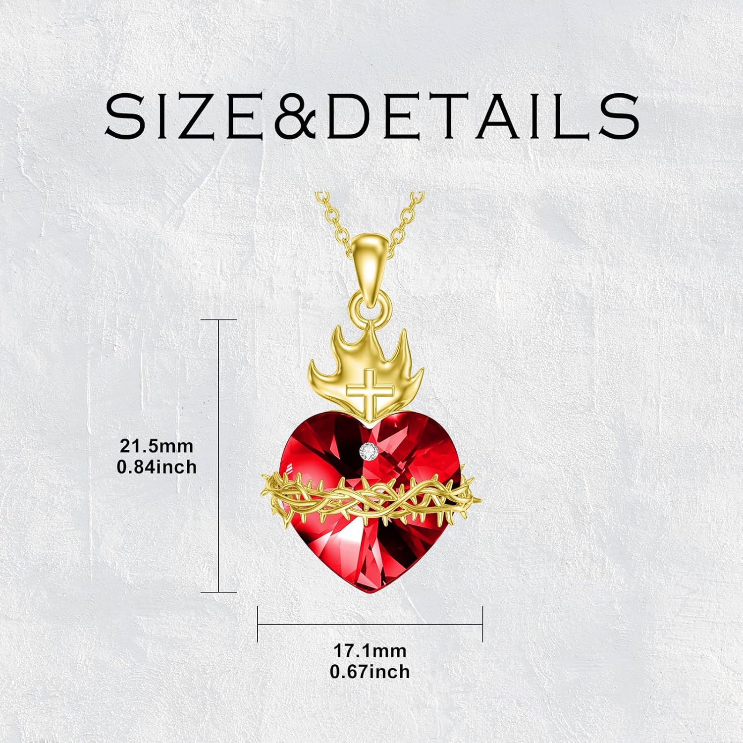 Sacred Heart of Jesus Necklace 925 Sterling Silver Crown of Thorns Pendant Christian Amulet Jewelry Gifts for Women