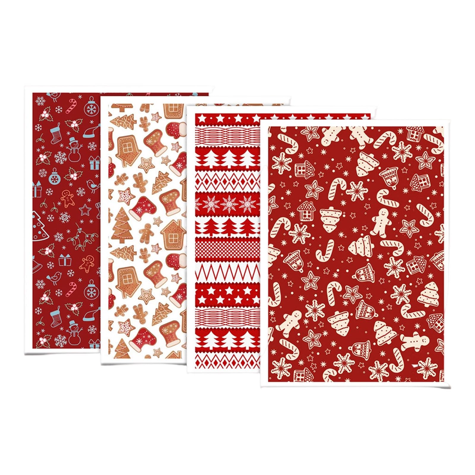 Tsophreniq 4PCS Christmas Transfer Paper 95x138mm for Clay Earring Necklace Making Water Soluble Paper Clay Transfer Sheets Cold Sticker for Craft