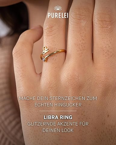 Purelei® Anello Bright Spring, anello da donna impermeabile in acciaio inox durevole con fiore in zirconia cubica, anelli regolabili dalla taglia 50 alla 60, bigiotteria per il tuo look, 50-55
