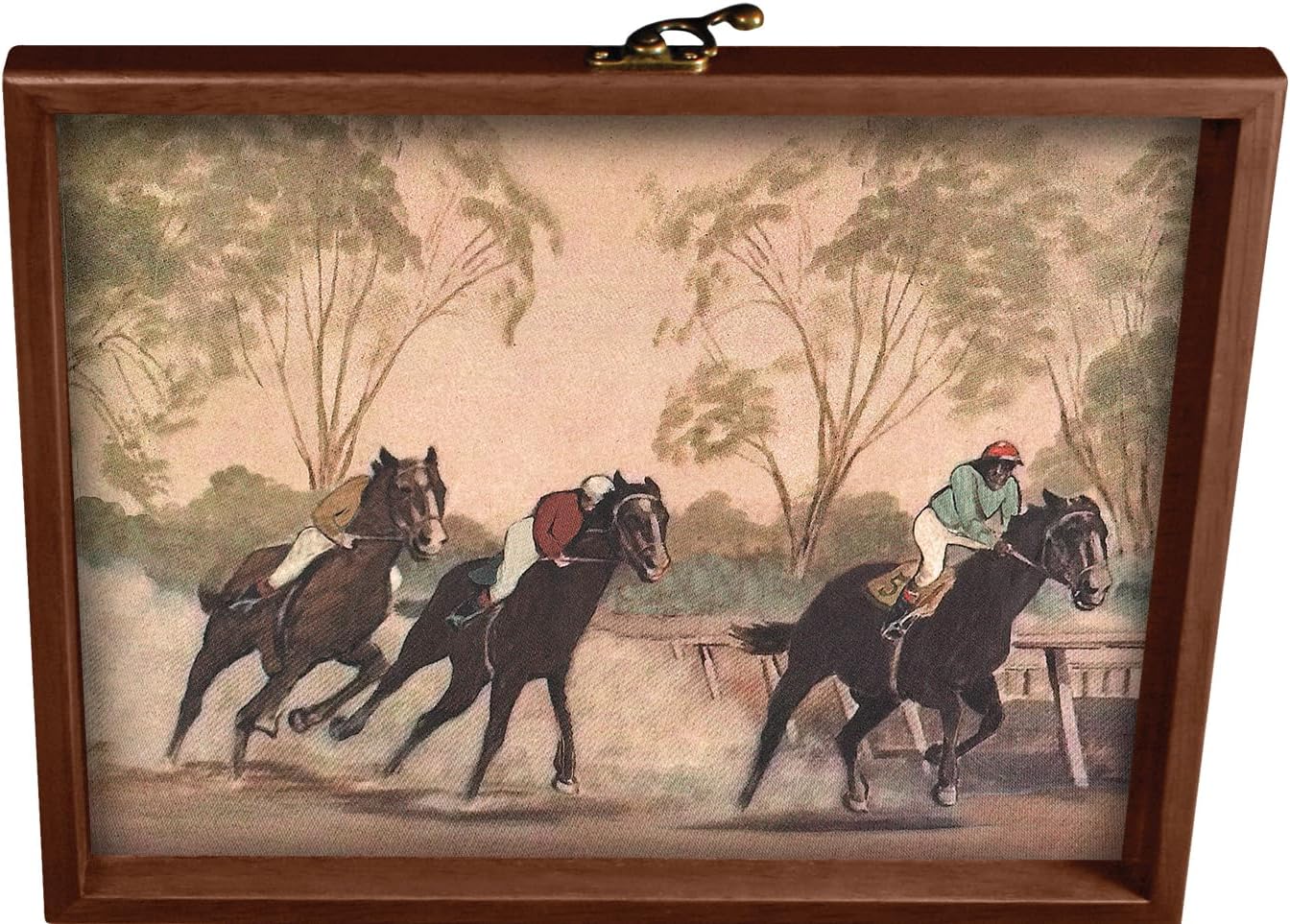 WE Games Derby Horse Race Board Game Set with Metal Game Pieces and Wooden Keepsake Storage Box, Family Game Night, Board Games for Adults and Family, Birthday Gifts, Home Decor, Living Room Decor