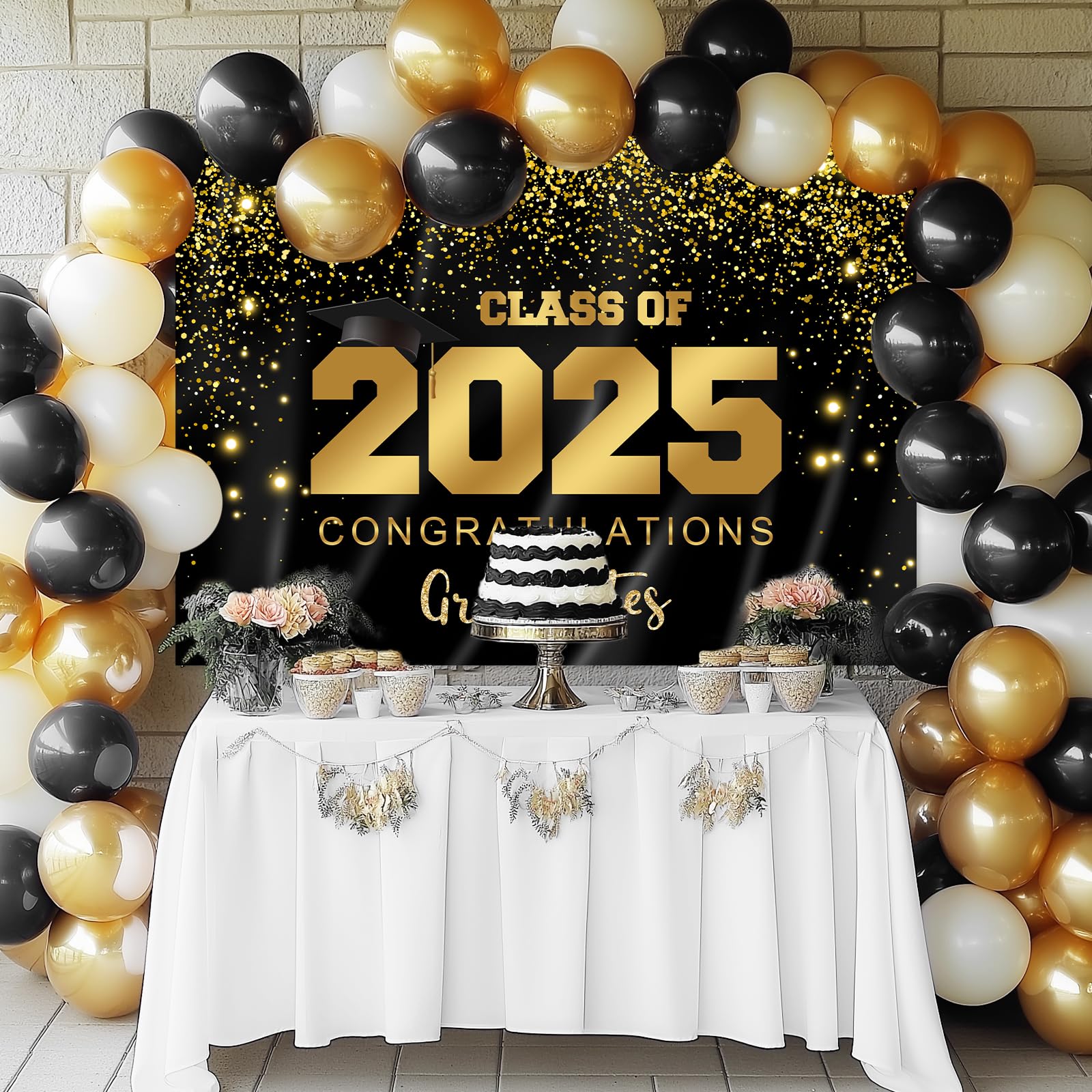 Black And Silver Back Drop Prom 2025 Mocsicka 2025 Congrats Grad ...