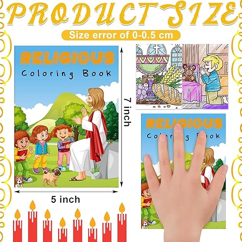Miniatura 2 de Fulmoon 72 piezas de libros cristianos para colorear para niños con 72 piezas de crayones religiosos libros para colorear para niños de 3 a 10 años
