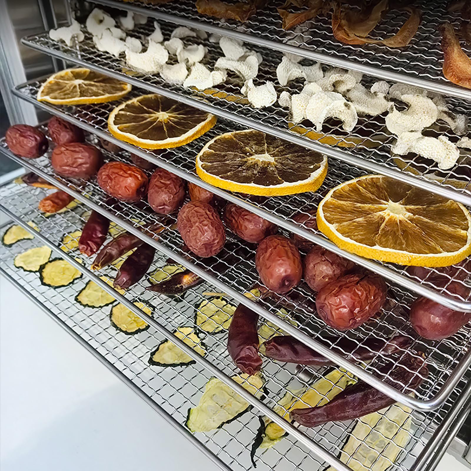 Deshidratador De Alimentos De 6/8 Capas, Liofilizador Comercial, Tiempo Ajustable: 30 Min-24 H, Temperatura Ajustable: 30 ℃-85 ℃, Calentamiento Circulatorio De 360°, para Verduras, Frutas