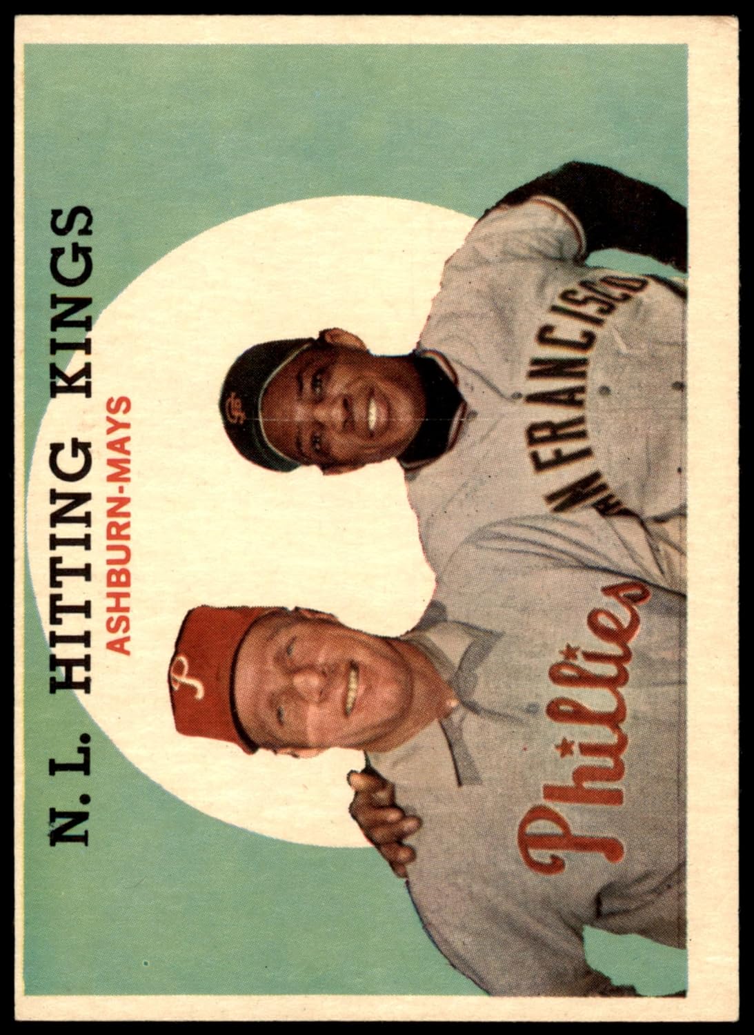 1959 Topps #317 NL Hitting Kings Willie Mays/Richie Ashburn Giants/Phillies (Baseball Card) EX Giants/Phillies