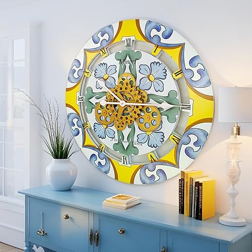 Miniatura 2 de ImprovingLife El Reloj de Pared The Gears Clock Colección Italia con Engranajes Móviles (Minori, 24 pulgadas redondas)