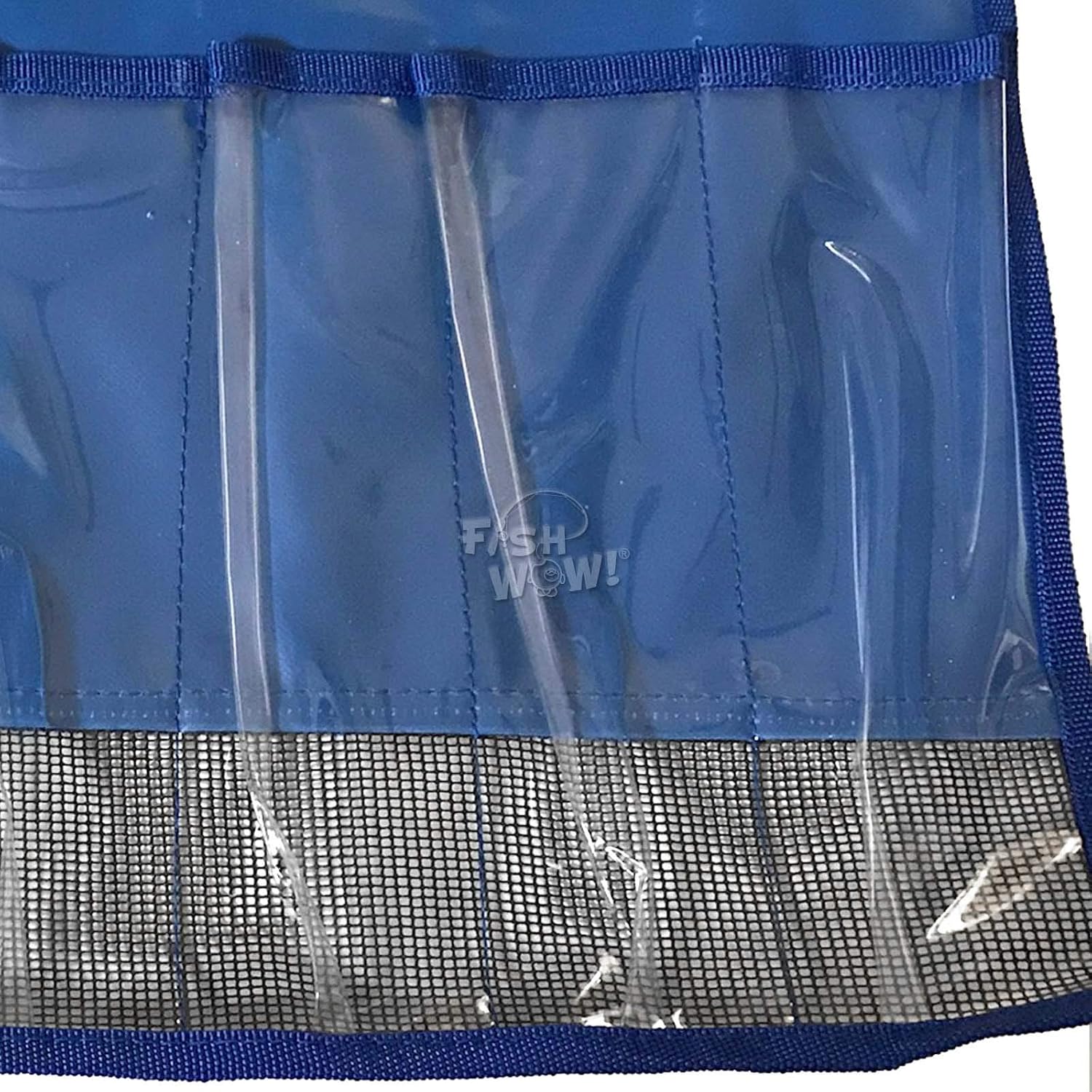 5pcs 16" by 15" Fishing 6-Pocket Roll-up Trolling TACKLE Storage Jig bait Lures Bags - Blue