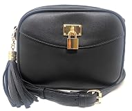 Lola Mae - Bolso bandolera con diseño de borla y candado, Negro, S