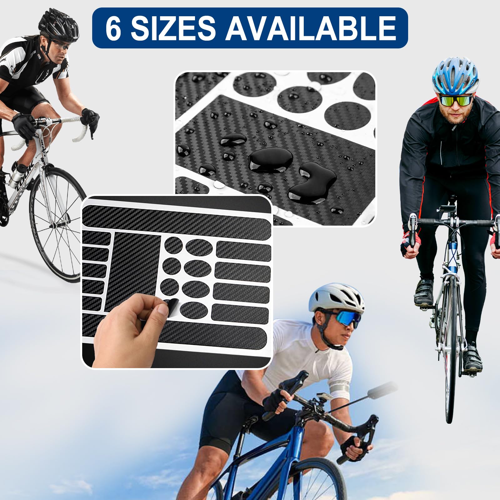5 sztuk folii ochronnej na ramę roweru, naklejka na ramę roweru, folia ochronna na ramę roweru, naklejka karbonowa, naklejka na rower MTB, BMX, rower górski (tekstura włókna węglowego)